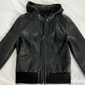 Black Faux Leather Moto Jacket